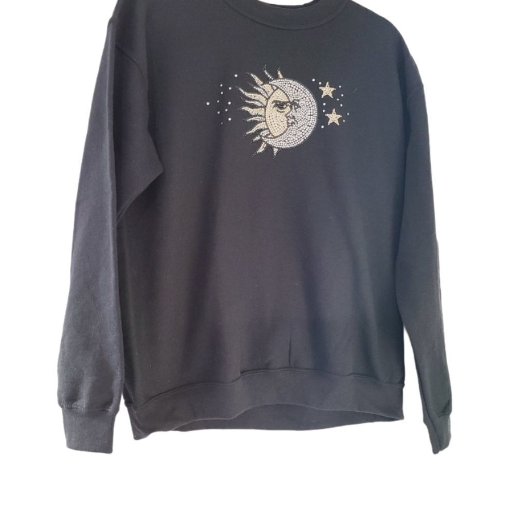 Vintage Celestial,‎ Sun Moon and Stars Studded Sweatshirt - Picture 5 of 6